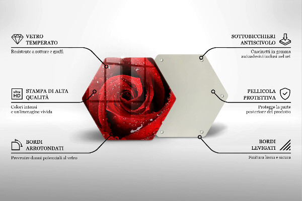 Tabla de cortar de vidrio Pétalos de rosas