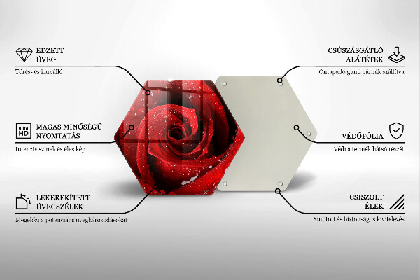 Tabla de cortar de vidrio Pétalos de rosas