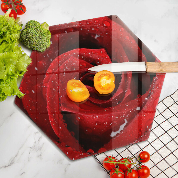 Tabla de cortar de vidrio Pétalos de rosas