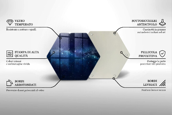 Tabla de cortar de vidrio Espacio y estrellas
