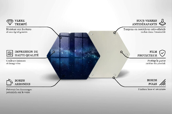 Tabla de cortar de vidrio Espacio y estrellas