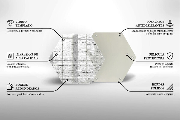 Tabla de cortar de vidrio Pared de ladrillo
