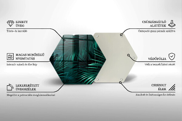 Tabla de cortar de vidrio Hojas de la selva salvaje