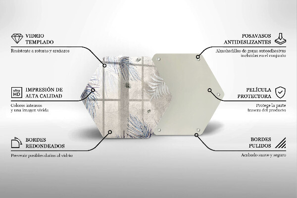 Tabla de cortar de vidrio Hojas sutiles