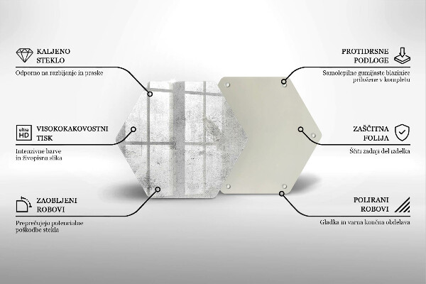 Tabla de cortar de vidrio Textura de hormigón