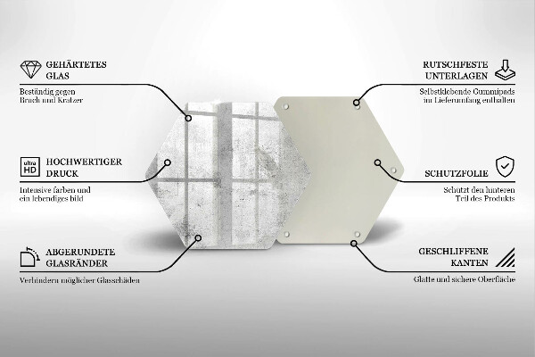 Tabla de cortar de vidrio Textura de hormigón