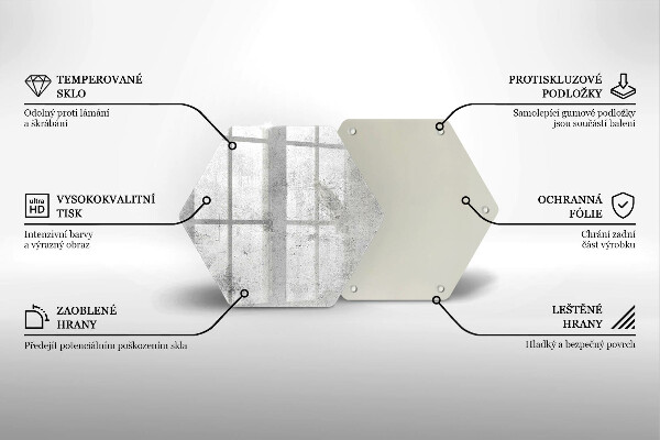 Tabla de cortar de vidrio Textura de hormigón