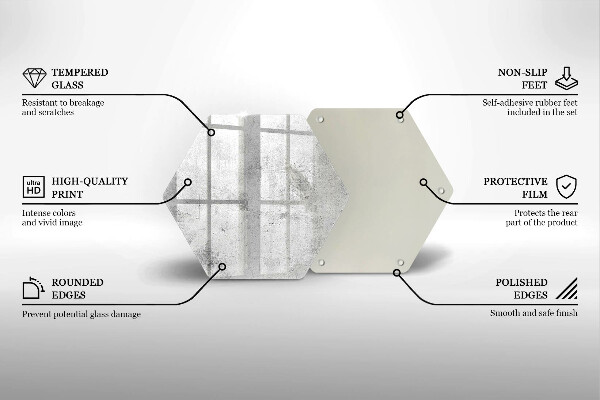 Tabla de cortar de vidrio Textura de hormigón