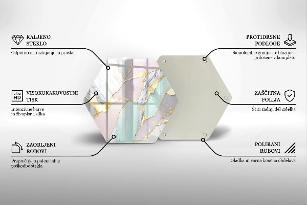 Tabla de cortar de vidrio Mármol pastel