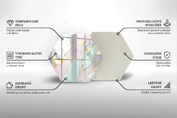 Tabla de cortar de vidrio Mármol pastel
