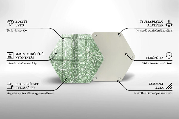 Tabla de cortar de vidrio Hojas lineales
