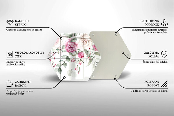 Tabla de cortar de vidrio Rosas acuarelas