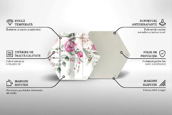 Tabla de cortar de vidrio Rosas acuarelas