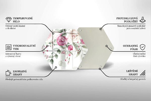 Tabla de cortar de vidrio Rosas acuarelas