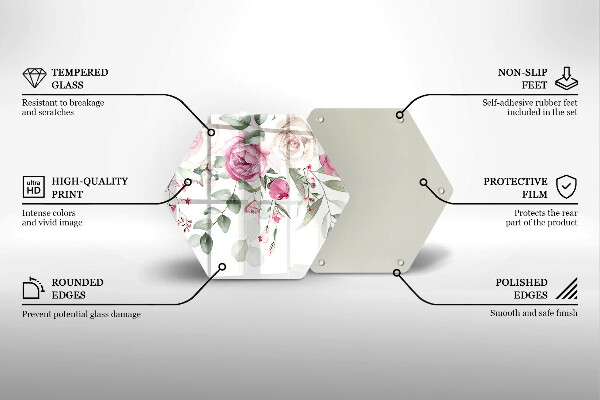 Tabla de cortar de vidrio Rosas acuarelas