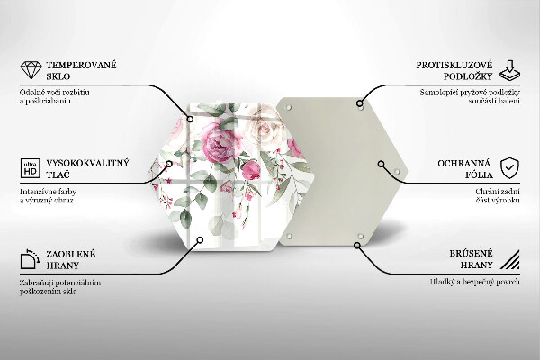 Tabla de cortar de vidrio Rosas acuarelas