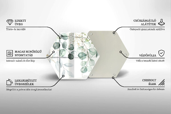 Tabla de cortar de vidrio Plantas pintadas