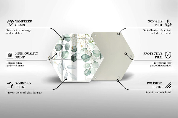 Tabla de cortar de vidrio Plantas pintadas