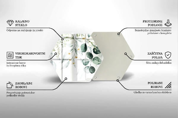 Tabla de cortar de vidrio Plantas de acuarela