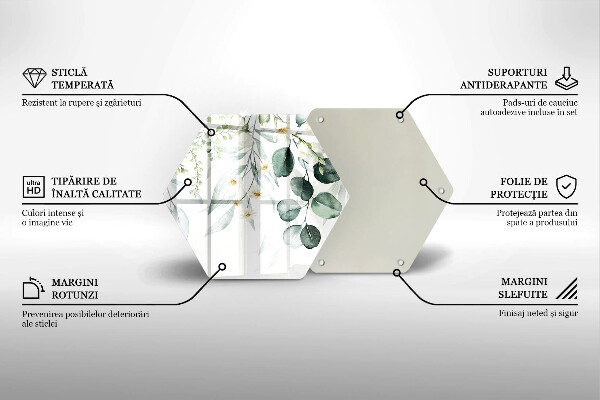 Tabla de cortar de vidrio Plantas de acuarela