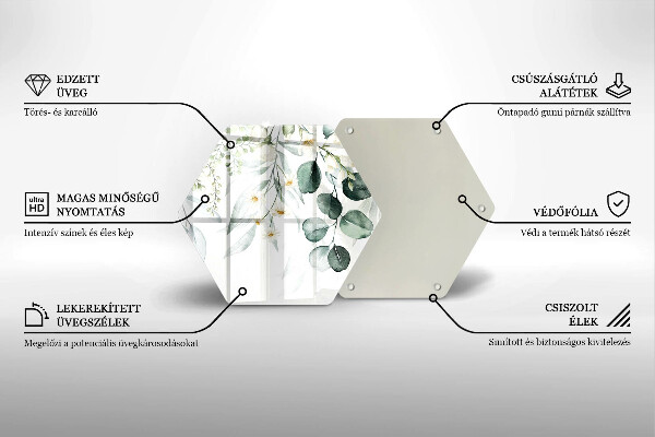 Tabla de cortar de vidrio Plantas de acuarela
