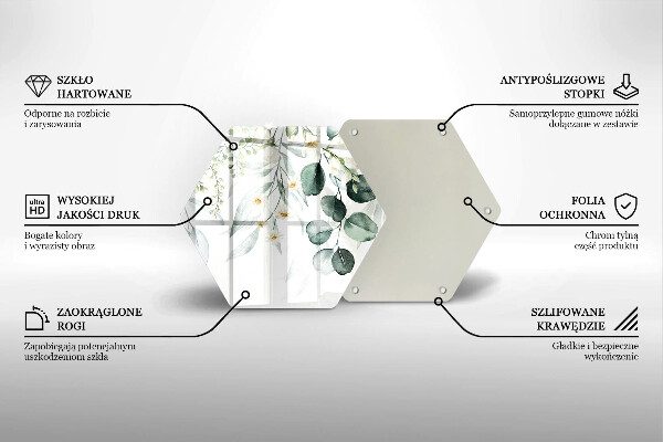 Tabla de cortar de vidrio Plantas de acuarela
