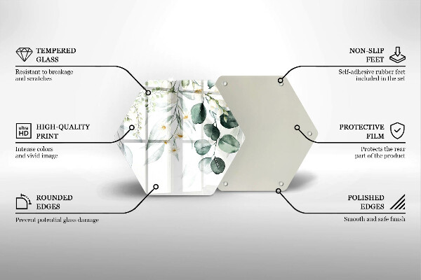 Tabla de cortar de vidrio Plantas de acuarela