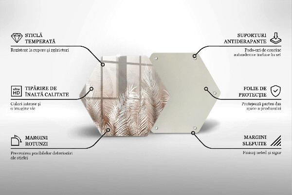 Tabla de cortar de vidrio Hojas de vegetación boho