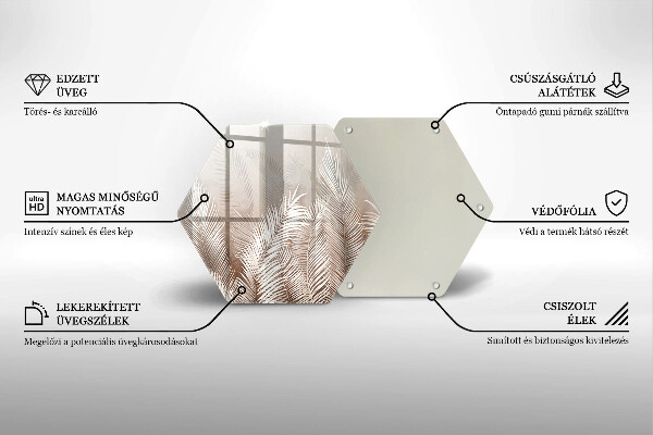 Tabla de cortar de vidrio Hojas de vegetación boho