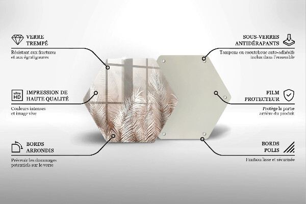 Tabla de cortar de vidrio Hojas de vegetación boho