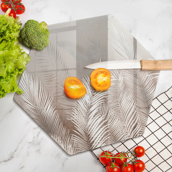 Tabla de cortar de vidrio Hojas de vegetación boho