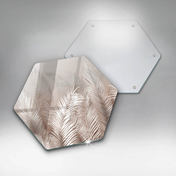 Tabla de cortar de vidrio Hojas de vegetación boho