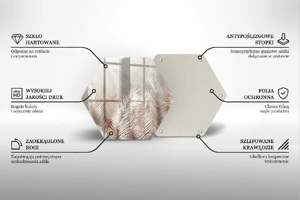 Tabla de cortar de vidrio Hojas de vegetación boho