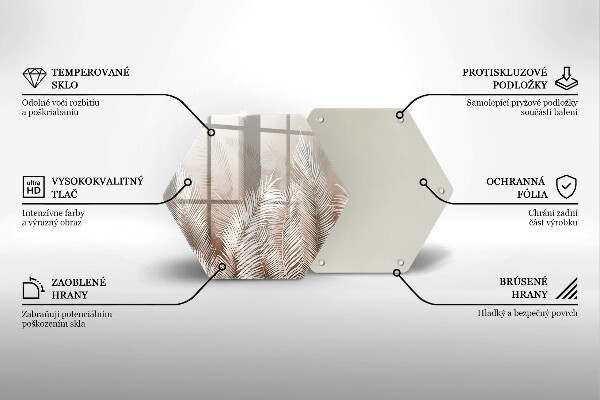 Tabla de cortar de vidrio Hojas de vegetación boho