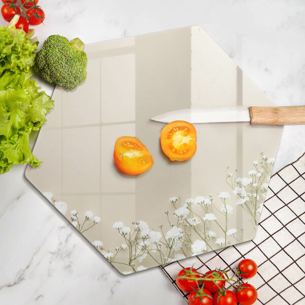 Tabla de cortar de vidrio Flores boho de yeso