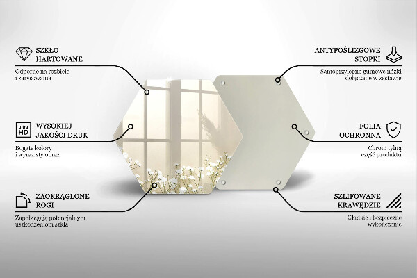 Tabla de cortar de vidrio Flores boho de yeso