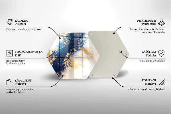 Tabla de cortar de vidrio Abstracción con azul