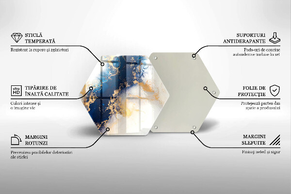 Tabla de cortar de vidrio Abstracción con azul