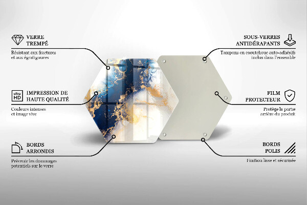 Tabla de cortar de vidrio Abstracción con azul