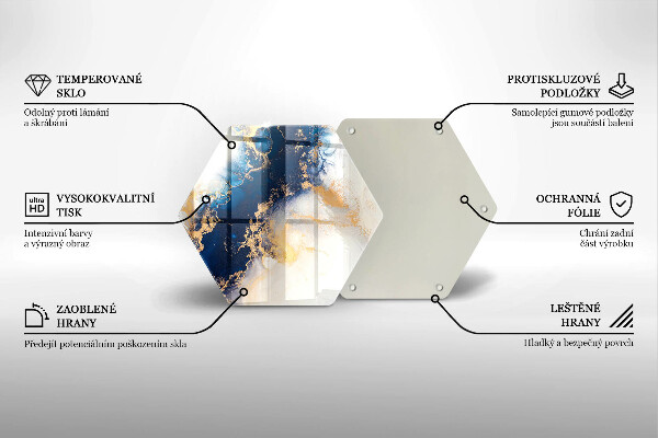 Tabla de cortar de vidrio Abstracción con azul