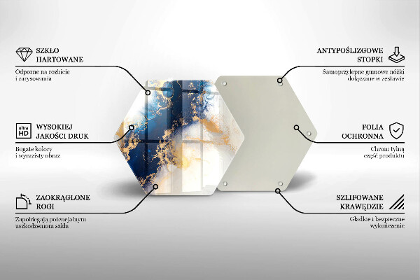 Tabla de cortar de vidrio Abstracción con azul