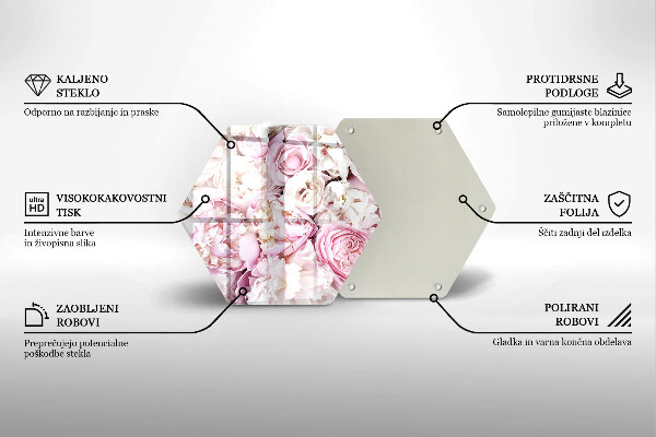 Tabla de cortar de vidrio Ramo de peonías