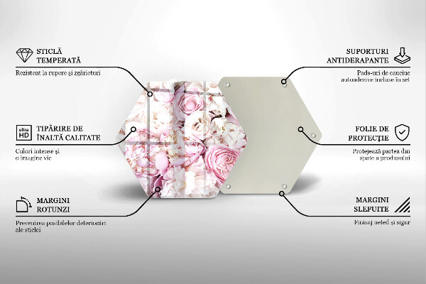 Tabla de cortar de vidrio Ramo de peonías