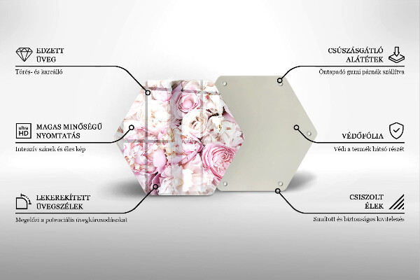 Tabla de cortar de vidrio Ramo de peonías