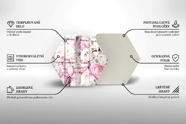 Tabla de cortar de vidrio Ramo de peonías