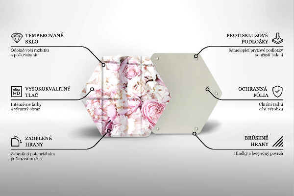Tabla de cortar de vidrio Ramo de peonías