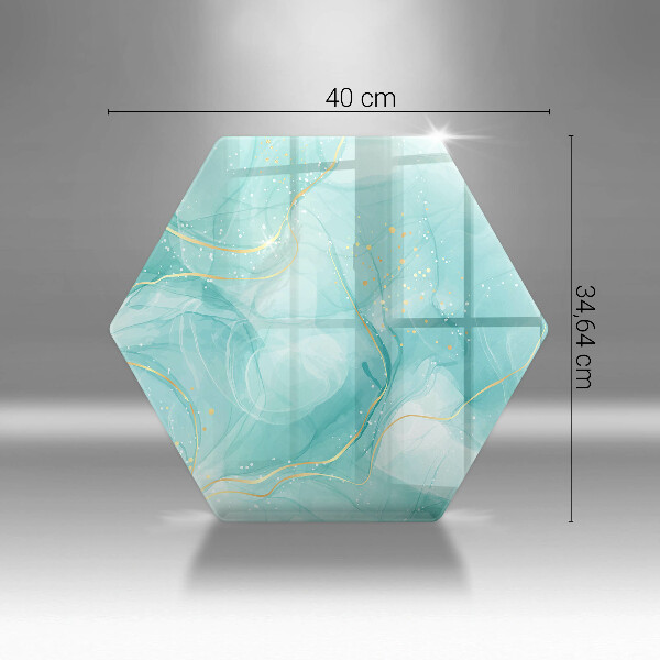 Tabla de cortar de vidrio Abstracción azul y dorada