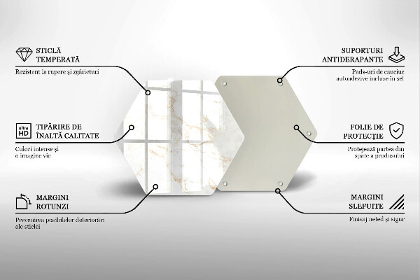 Tabla de cortar de vidrio Piedra de mármol elegante
