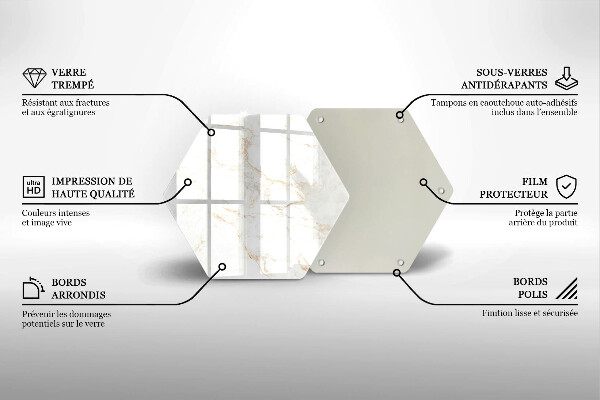 Tabla de cortar de vidrio Piedra de mármol elegante