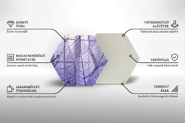 Tabla de cortar de vidrio Hojas con venas